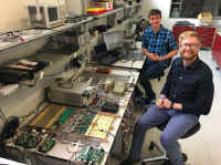 Dr Chris Bridges and Pete Bartram with Flat Sat in Italy
